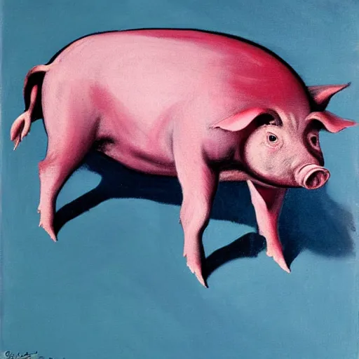 Prompt: pig painted by francis bacon