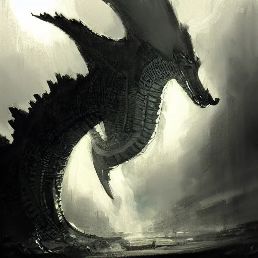 Image similar to king ghidorah by jeremy mann