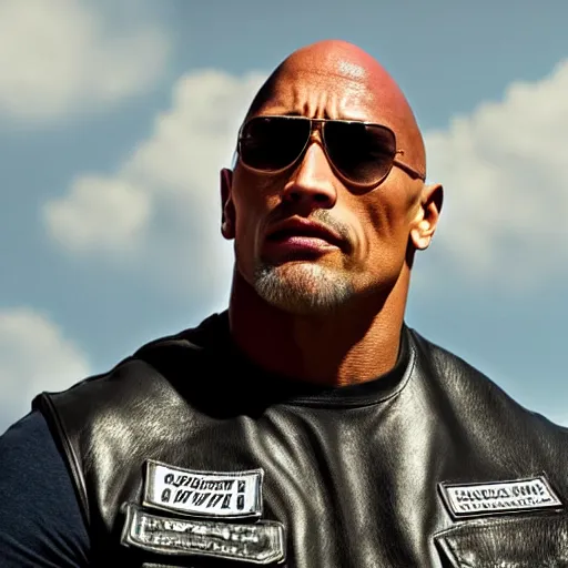 Image similar to dwayne johnson in sons of anarchy 4 k detailed