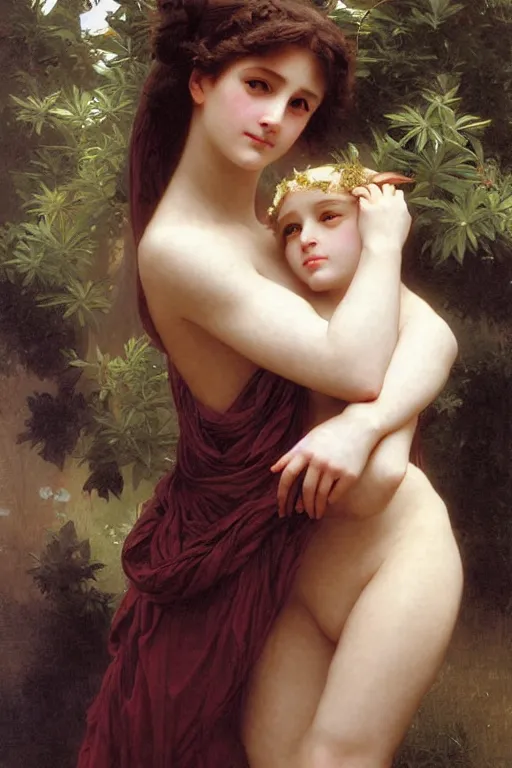 Prompt: a catgirl as a greek goddess, painting by william adolphe bouguereau