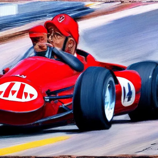 Image similar to mario andretti, realistic, clean, detailed