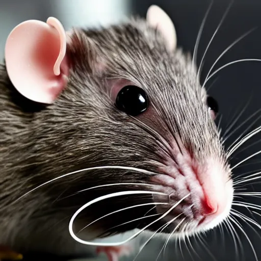 Image similar to cute rat with a virtual reality headset, photograph