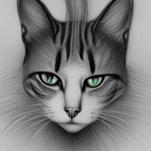 Prompt: beautiful pencil drawing of a cat by the artist loish, flowy lines, done in procreate, very beautiful sketch by loish