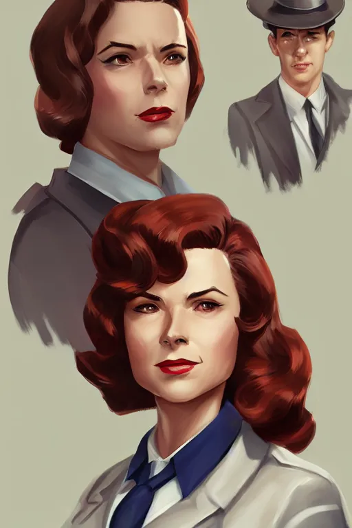 Image similar to Agent carter high quality digital painting in the style of Cushart, Krenz