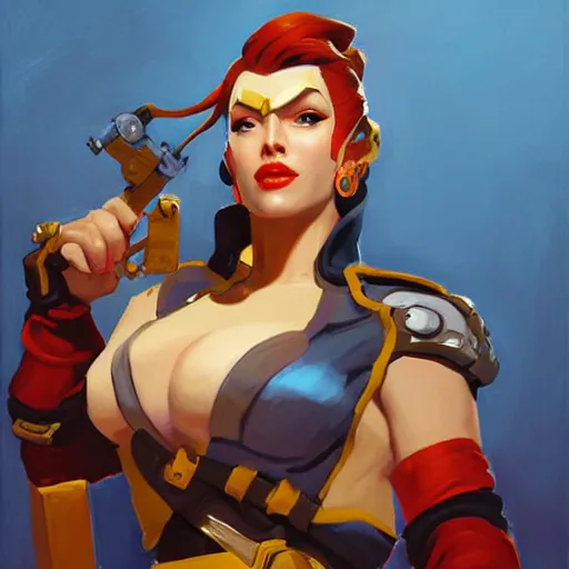 Prompt: greg manchess portrait painting of teela as overwatch character, medium shot, asymmetrical, profile picture, organic painting, sunny day, matte painting, bold shapes, hard edges, street art, trending on artstation, by huang guangjian and gil elvgren and sachin teng