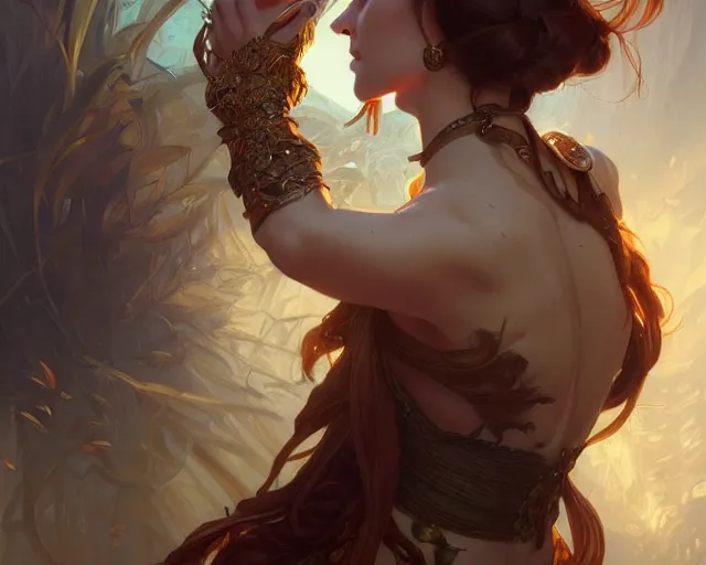 Image similar to photography of herva © guibert, deep focus, d & d, fantasy, intricate, elegant, highly detailed, digital painting, artstation, concept art, matte, sharp focus, illustration, hearthstone, art by artgerm and greg rutkowski and alphonse mucha