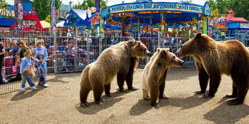 Image similar to fair rides petting zoo grizzly focus photography