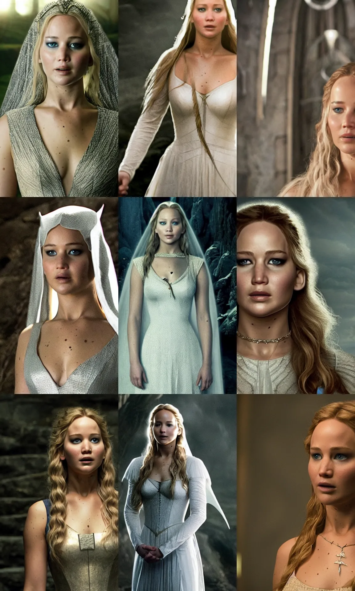 Prompt: Jennifer Lawrence as Galadriel