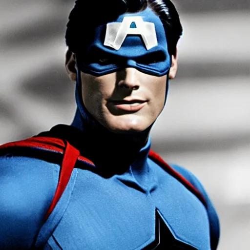 Prompt: Christopher Reeves as Captain America