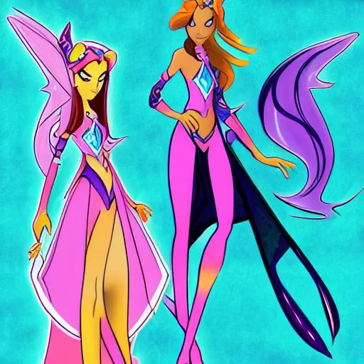 Image similar to winx warrior concept art