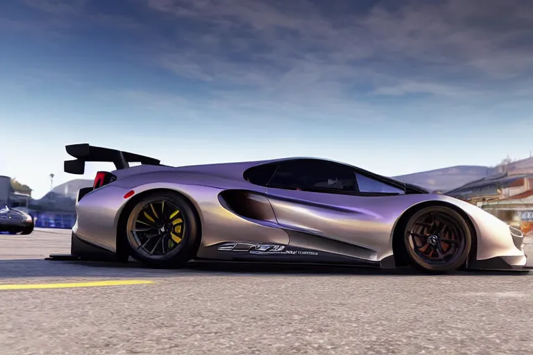 Image similar to sport car gran turismo 7 forza horizon need for speed fast and furious 5 unreal engine supercar hypercar game concept car octane render, 4 khd 2 0 2 2 3 d cgi rtx style chrome reflexion global illumination ray tracing hdr arstation by ian pesty by jesper ejsing pixar and disney unreal