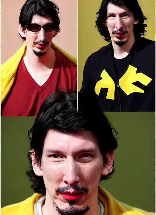 Image similar to adam driver as pikachu