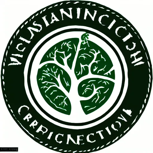 Image similar to iconic logotype for a ancestral tree company with green tones, vector art