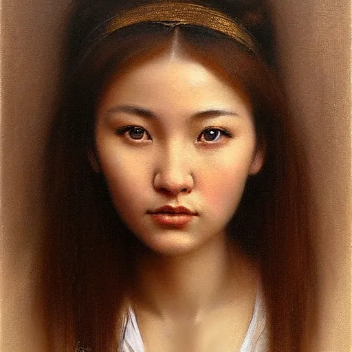 Image similar to beautiful portrait of a kazakh, ( waitress ) girl, by casey baugh,, vladimir kush!!, yasunari ikenaga, yasar vurdem, william oxer