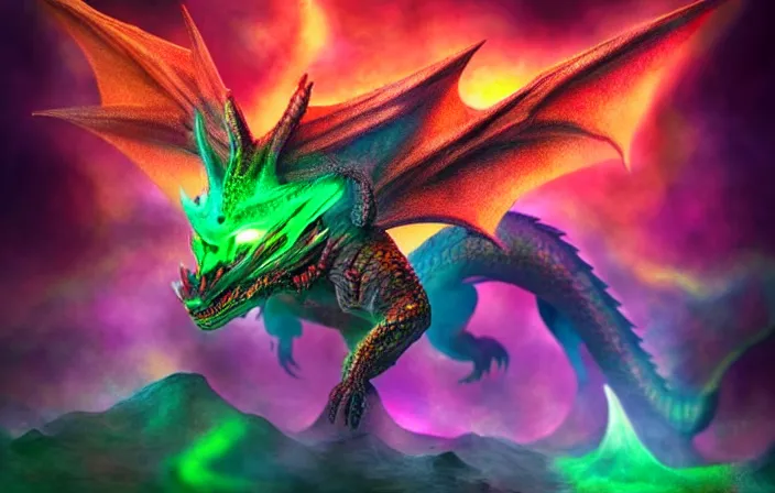 Prompt: dragon from cosmic dust, psycho stupid fuck it insane, looks like dragon but cant seem to confirm, cinematic lighting, psychedelic photoluminescence experience, various refining methods, micro macro autofocus, ultra definition, award winning photo, to hell with you, devianart craze, photograph taken by michael komarck