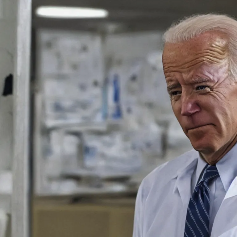 Image similar to Joe Biden as Walter White in Breaking Bad, film still