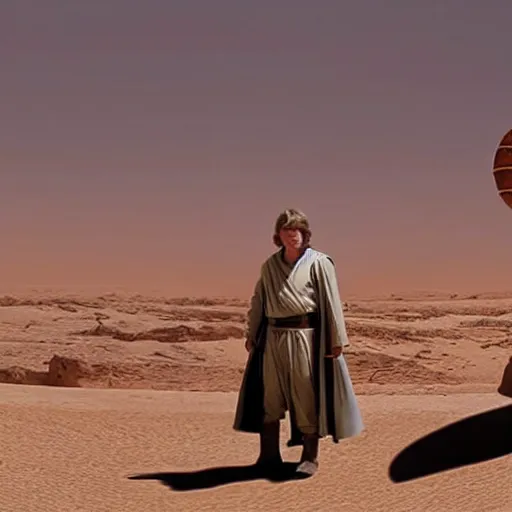 Image similar to panorama tatooine Luke skywalker