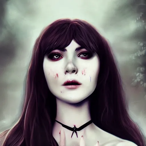 Image similar to the vampire girl portrait, fantasy art, concept art, photorealistic, highly detailed, -H 1000