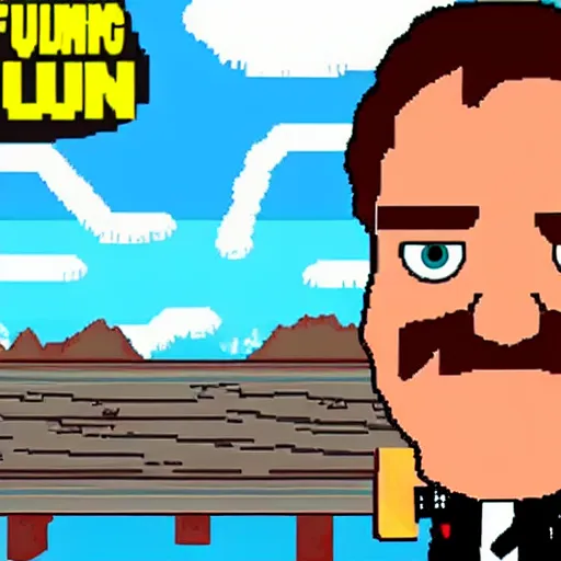 Image similar to quentin tarantino in the video game fall guys