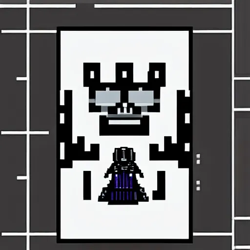 Prompt: darth vader sitting on a throne, pixel art