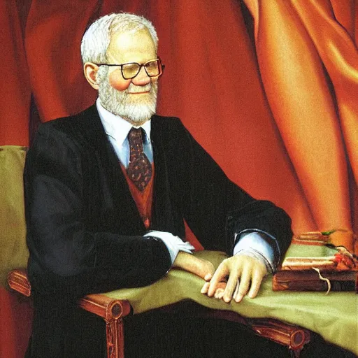 Image similar to renaissance oil painting of david letterman