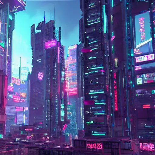 Image similar to cyberpunk city