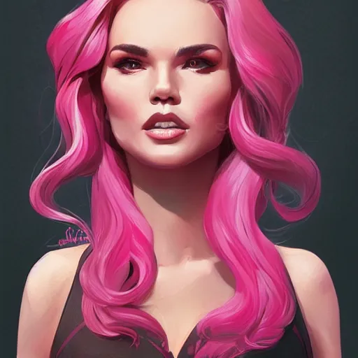 Image similar to burt reynolds!!!!, full body, entire body, pink hair, gorgeous, amazing, elegant, intricate, highly detailed, digital painting, artstation, concept art, sharp focus, illustration, art by Ross tran