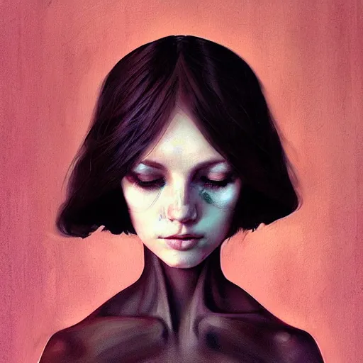 Prompt: a beautiful painting portrait artwork of a priestess by ilya kuvshinov and Brooke Shaden featured on artstation