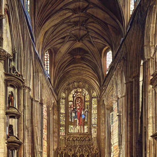 Prompt: cathedral, medieval painting, very detailed