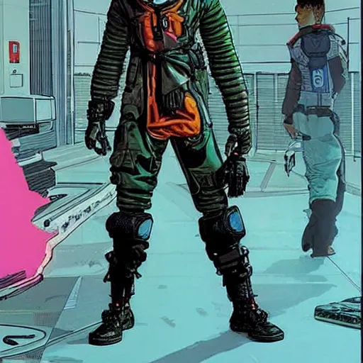 Image similar to Gregory. Apex legends cyberpunk wrestler. Concept art by James Gurney and Mœbius.