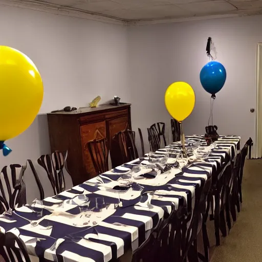 Image similar to photo of the backrooms liminal space with balloons