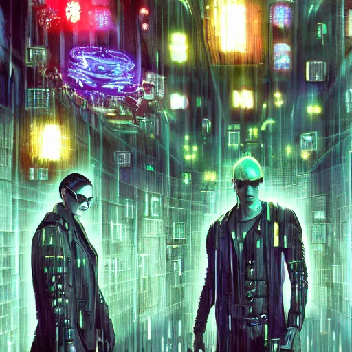 Prompt: the matrix pixar movie. Cinematic concept art