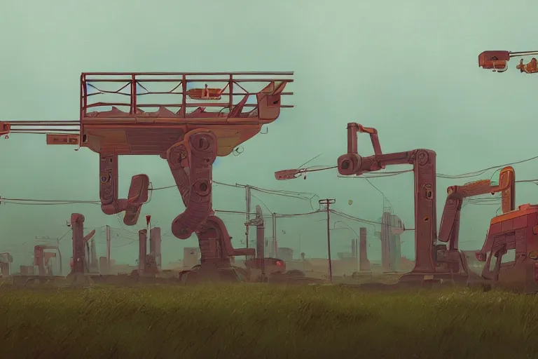 Prompt: drawings in the style of Simon Stalenhag , photographed by Canon EOS, cinematic lighting, natural complexion, extremely high definition shot, aesthetic canon of proportions