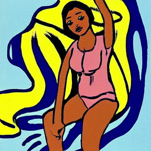 Image similar to “Drowning african american Girl” by Roy Lichtenstein