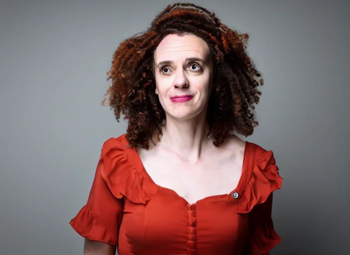 Image similar to dslr photo still of woman!!!! jordan peterson!!!! dressed as a woman dressed as a woman, 8 k, studio lighting