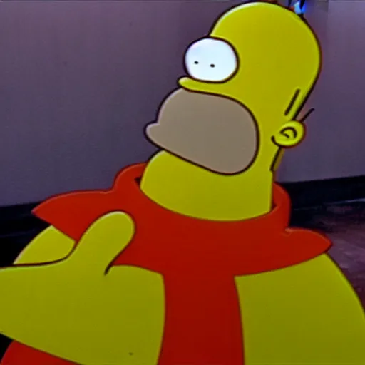 Image similar to a still of homer simpson in psycho ( 1 9 6 0 )