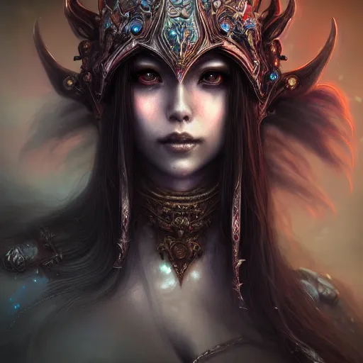 Image similar to a highly detailed Long shot photo of chthonic warcraft Princess Valeera Sanguiunar female character by Ayami Kojima, Beksinski, Giger,intricate, digital painting, artstation, intricate, concept art, smooth, sharp focus, illustration