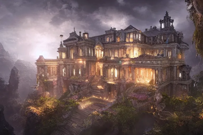 Image similar to the most amazing dream you ever had about mansion of elemental of earth, hyper realistic, ambient lighting, concept art, intricate, hyper detailed, smooth, dynamic volumetric lighting, octane, cinematic