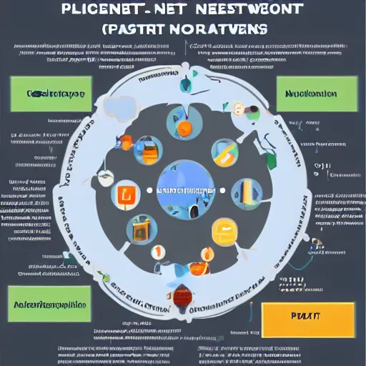 Prompt: petri net ecosystem network, infography