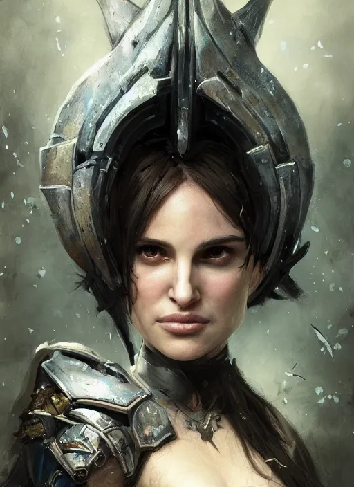 Image similar to young natalie portman, legendary warrior, warframe, lord of the rings, tattoos, decorative ornaments, battle armor, carl spitzweg, ismail inceoglu, vdragan bibin, hans thoma, greg rutkowski, alexandros pyromallis, cute, perfect face, detailed, sharply focused, centered, rule of thirds, photorealistic shading