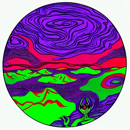 Image similar to psychedelic alien landscape