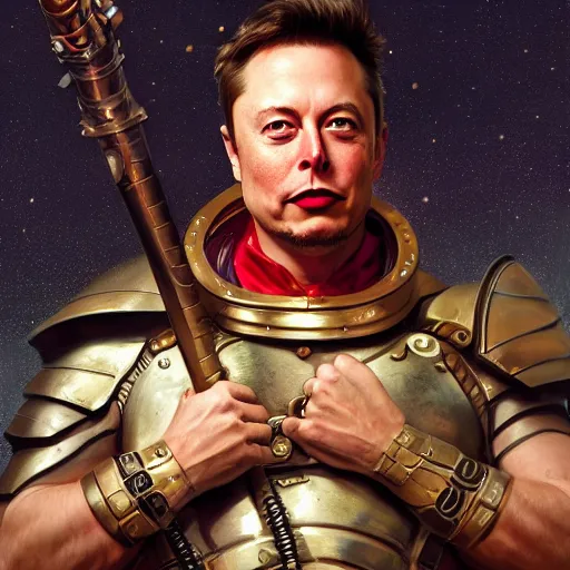 Prompt: a portrait of Elon Musk as a barbarian, detailed, centered, digital painting, artstation, concept art, donato giancola, Joseph Christian Leyendecker, WLOP, Boris Vallejo, Breathtaking, 8k resolution, extremely detailed, beautiful, establishing shot, artistic, hyperrealistic, octane render