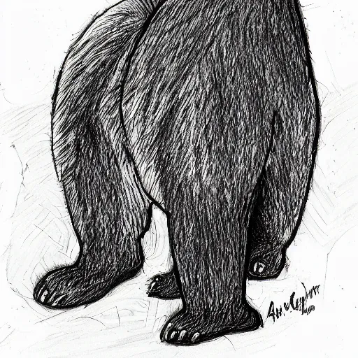 Prompt: aaron blaise cartoon sketch of a bear