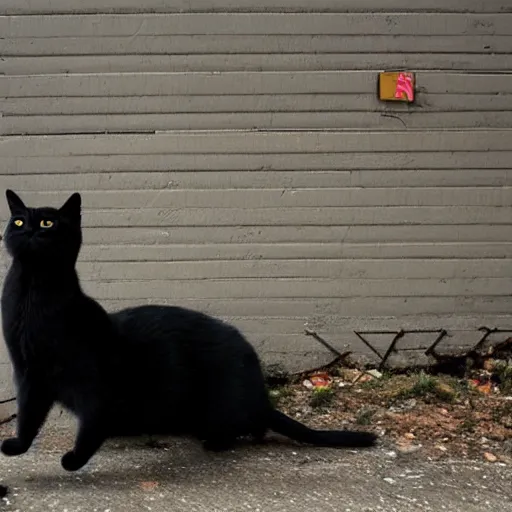 Image similar to “ dmitri the black cat stalks the exclusion zone ”