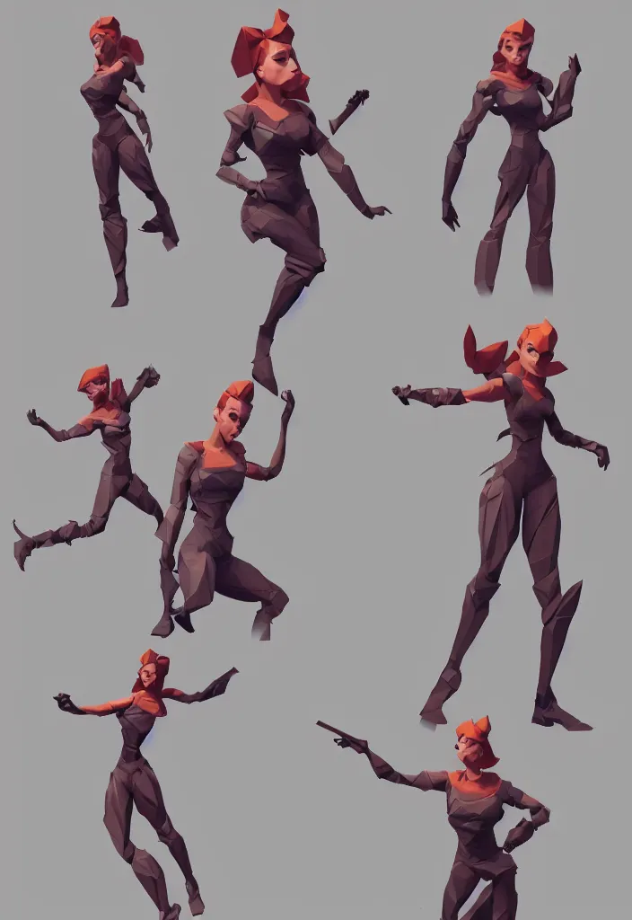 prompthunt: 3d model tpose turnaround of female sci fi character