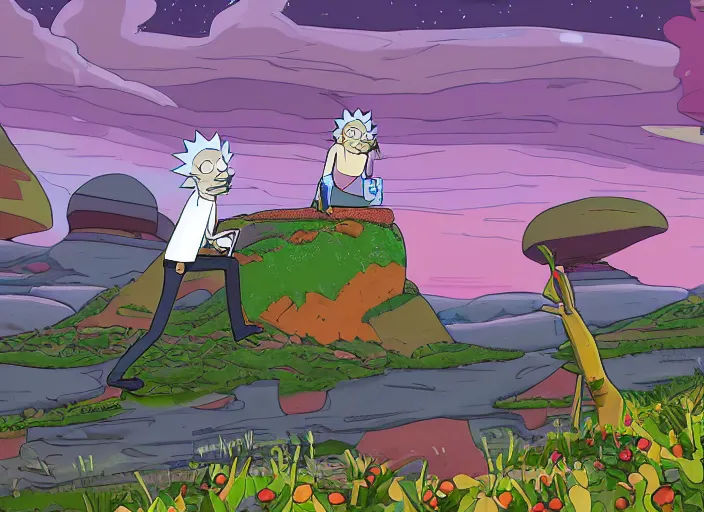 landscape inspired Rick and Morty style H 704 | Stable Diffusion | OpenArt