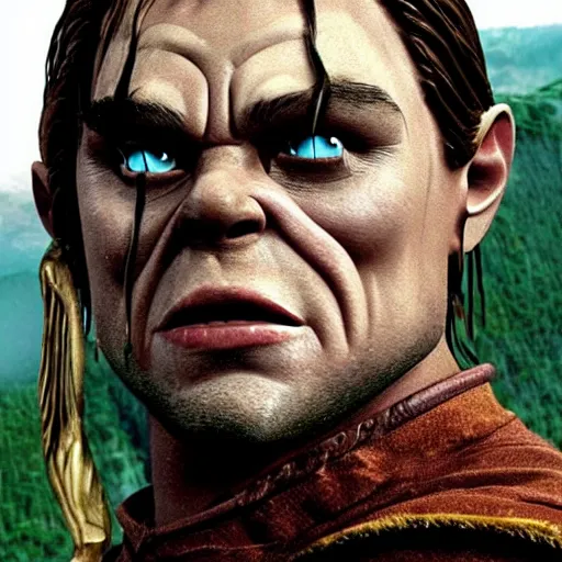 Image similar to Leonardo DiCaprio as an orc in lord of the rings