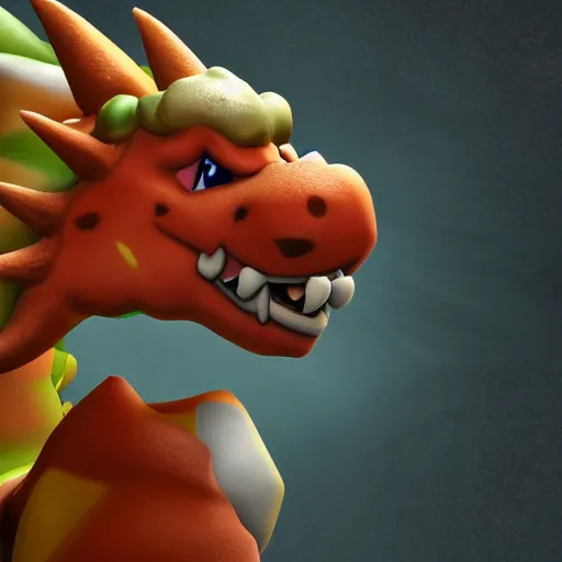 Image similar to photorealistic bowser, 4 k, 3 5 mm,