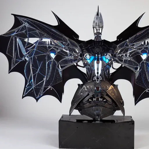 Image similar to pair of crystaline mechanical cybernetic bat - wings