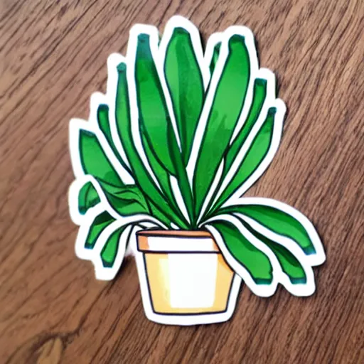 Prompt: cute house plant sticker